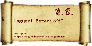 Magyari Bereniké névjegykártya